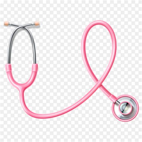 Realistic Stethoscope In Pink Color On Transparent Background Png