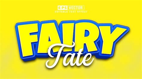 Premium Vector Fairy Tale D Editable Text Effect Vector With Background