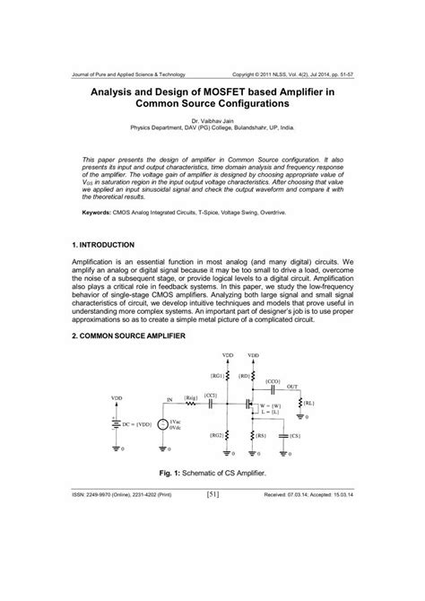 (PDF) Analysis and Design of MOSFET based Amplifier in Common - DOKUMEN ...