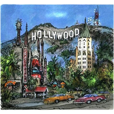 hollywood california usa art print