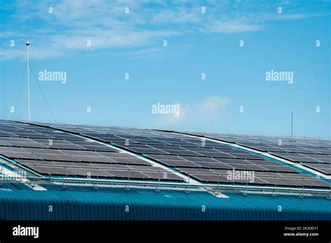 Solar Energy For Factory Or Warehouse Building Solar Panels On The