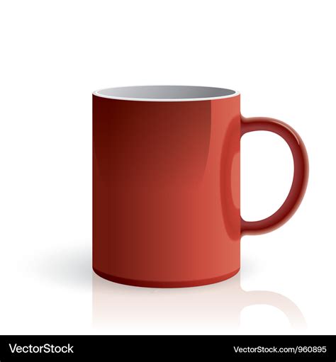 Red Mug Royalty Free Vector Image VectorStock