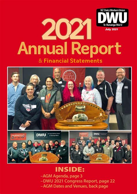 New Zealand Dairy Workers Union Dwu Annual Report