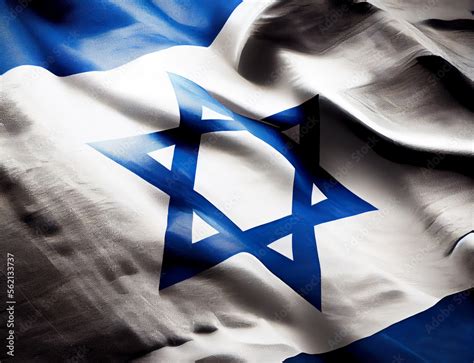 Israel, vector flag with waves and bends waving in the wind on a white ...