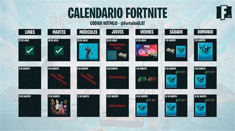 NotPalo Noticias Y Filtraciones De Fortnite On Twitter Calendario