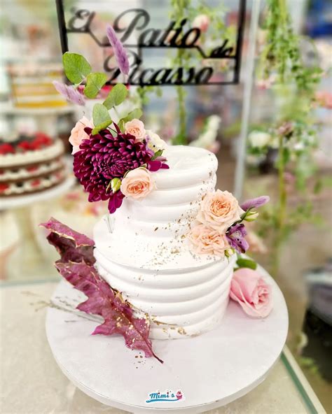 Tarta Boda Elegante Oto O Flores Rosas El Patio De Picasso