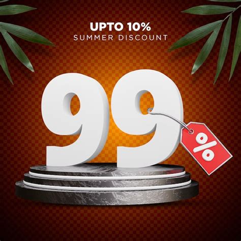 Premium PSD | 99 percent discount summer 3d design