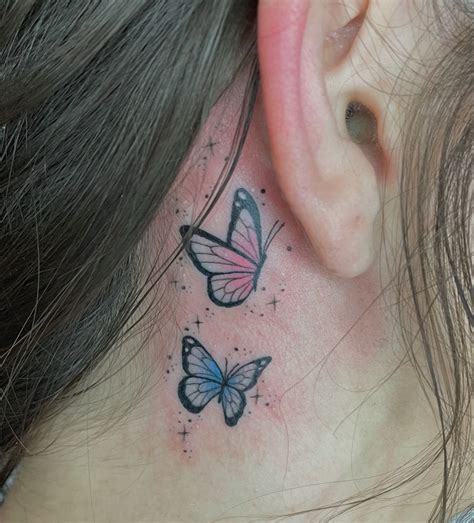 Best 15 Blue Butterfly Neck Tattoos Designs And Meanings Butterfly