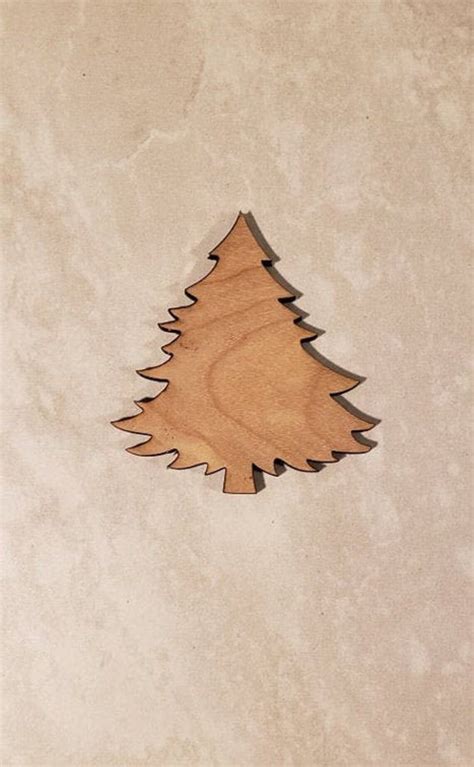 Pine Tree Multiple Size Unfinished Laser Wood Cutout Etsy Uk