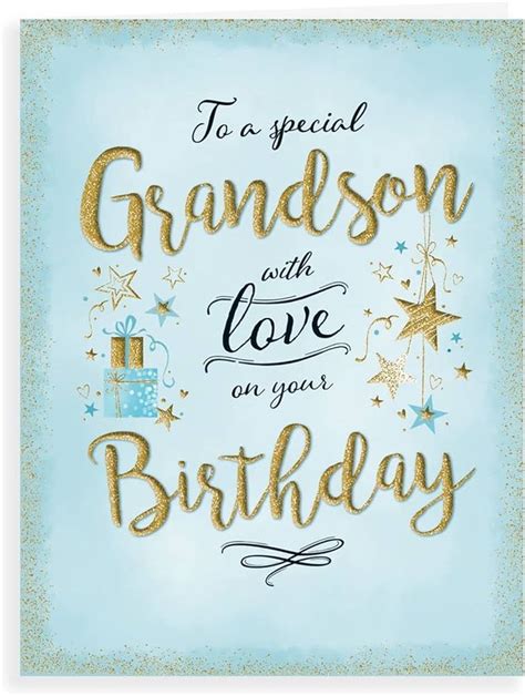 Piccadilly Greetings Modern Birthday Card Grandson X Inches In