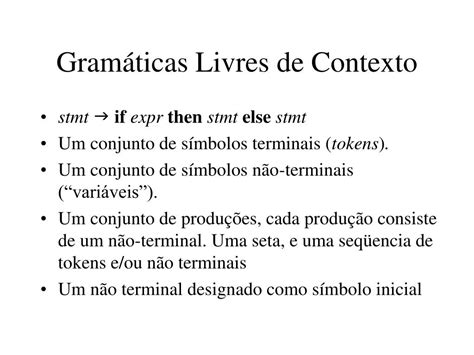 Ppt Sintaxe De Uma Linguagem Powerpoint Presentation Free Download