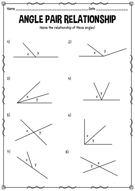 Free Angle Pair Relationships Worksheet Download Free Angle Pair