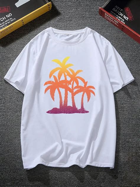 Plus Size Mens Casual Graphic Tees Summer Coconut Tree Temu Canada