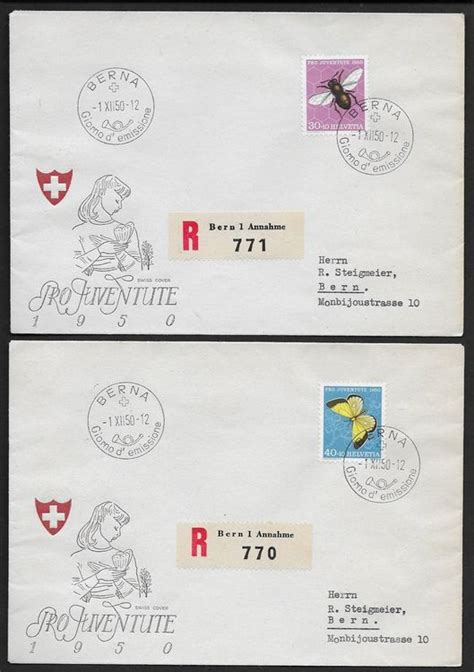 1950 Illust R FDC SET Drei Sprachen Hochwertig TOP Ab 1 Kaufen