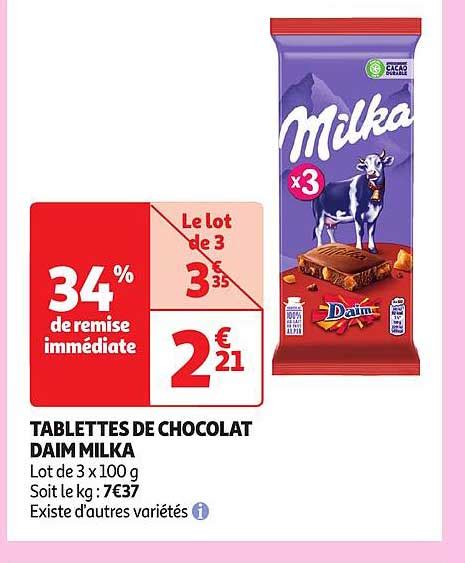 Promo Tablettes De Chocolat Daim Milka Chez Auchan ICatalogue Fr