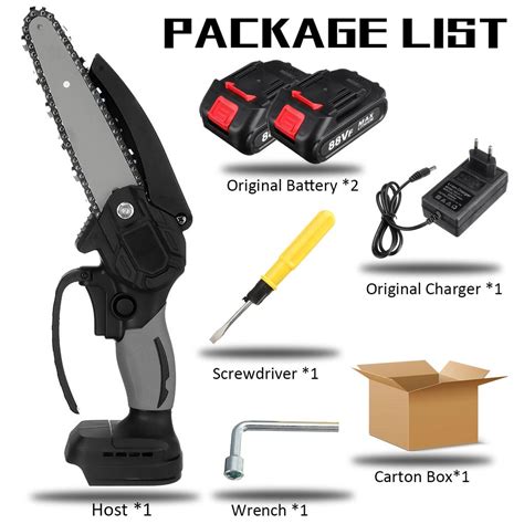 Violeworks 6 Inch 3000w 88vf Mini Electric Chain Saw With 2pc Battery One Handed Woodworking