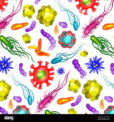 Virus De La Bacteria Microorganismo Atención Médica Patrón Colorido Imagen Vector De Stock Alamy