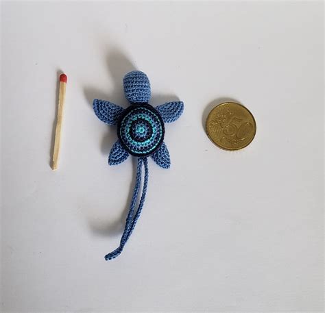 Tortue De Mer Amigurumi Avec Attache Pour Porte Cl S Kawaii Miniature