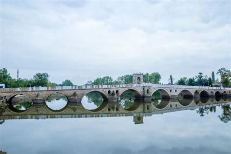 Meric Bridge on Meric River in Edirne, Turkey Stock Photo - Image of ...