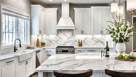 Elegant Calacatta Quartz Backsplash Ideas for Kitchens