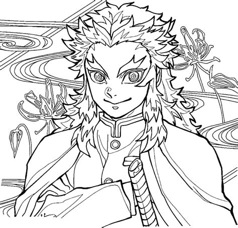 Kyojuro Rengoku Coloring Pages Printable For Free Download