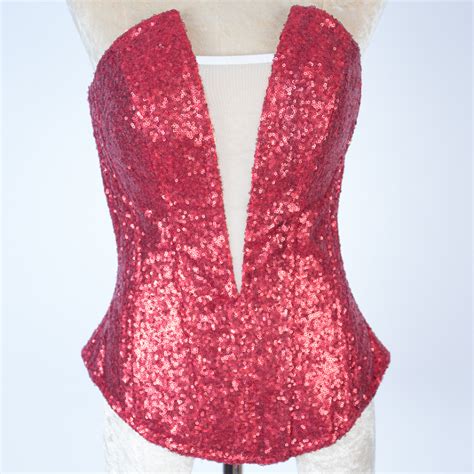 Red Sequin Burlesque Corset