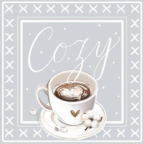 Cappuccino Coffee Style Fall Composition Art Print LOLLESY Art