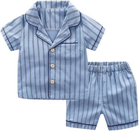 Fanteecy Conjunto De Pijama Corto De Rayas Para Ni Os Unisex Pijamas