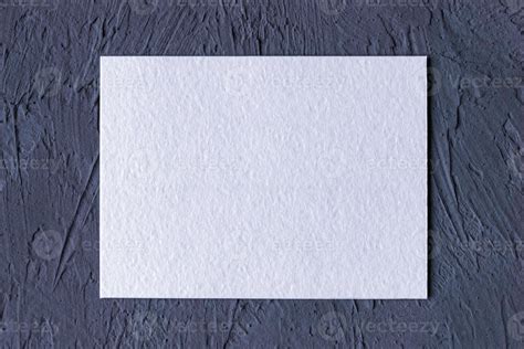 White Textured Paper Card On Dark Gray Solid Background 22339423 Stock