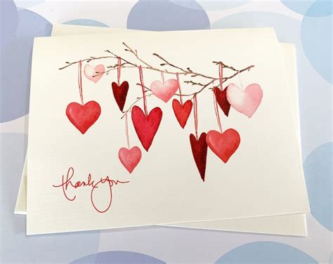 Thank You Card, Heart Card, Greeting Card, Stationery - Etsy