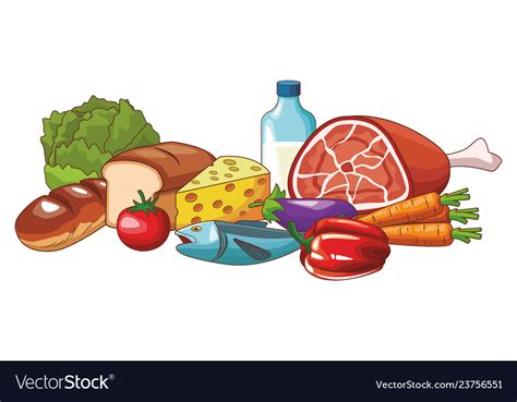 Delicious Food Cartoon Royalty Free Vector Image