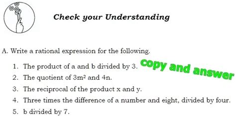 Solved Check Your Understanding A Write Rational Expression For The