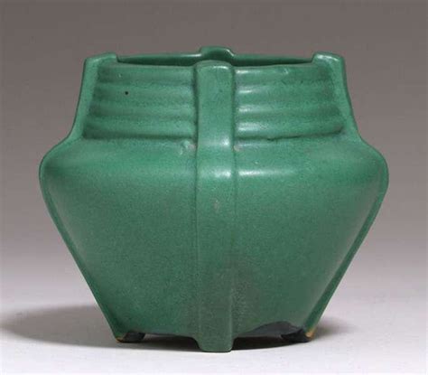 Weller Pottery Matte Green Buttress Vase C1910 In United States