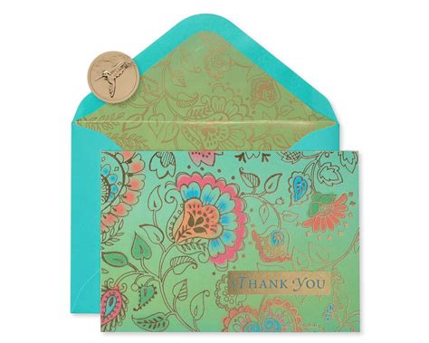 Bohemian Thank You Boxed Blank Note Cards And Envelopes, 12-Count - Papyrus