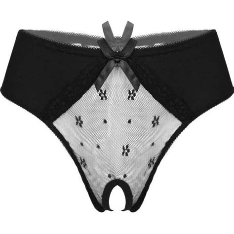 IEFIEL Femme String Ouvert Entrejambe Culotte Dentelle Transparente Sous Vêtements Lingerie de