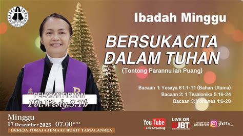 Live Ibadah Minggu I Desember Wita Gereja Toraja