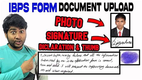 Easiest Way To Upload Photo Sign Thumb Or Declaration In Ibps Form