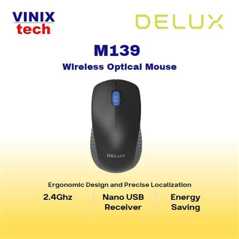 Delux M139 Energy Saving WIreless Optical Mouse - Battery Included ...