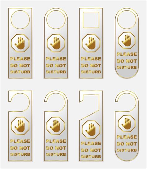 Premium Vector Premium White Golden Door Hanger Do Not Disturb Handle