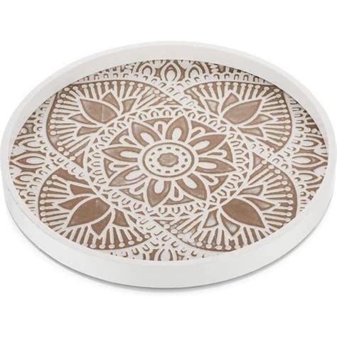 Hanobe Plateau Bois Decoratif Rond Plats Et Plateaux De Service