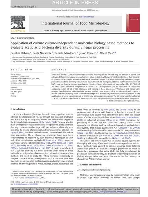 Pdf Application Of Culture Culture Independent Molecular Biology Based Methods To Evaluate