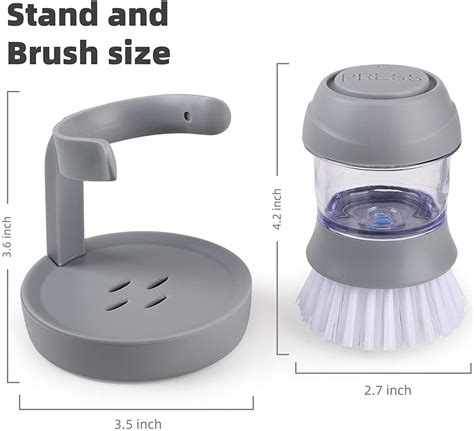 Josliki Soap Dispensing Palm Brush 2020 Kitchen Brush For Dish Pot Pan