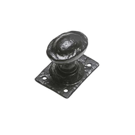 Kirkpatrick 1089 Oval Door Knobs Square Back Plate Antique Black