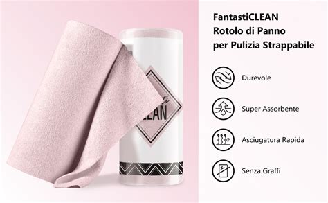 Fantasticlean Panni Per La Pulizia In Microfibra 40 Pezzi Per Rotolo