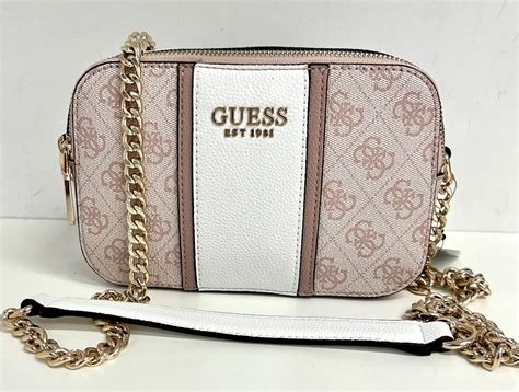 Guess Monogram Pink And White Crossbody Bag Auction 0065 2547876 Grays Australia