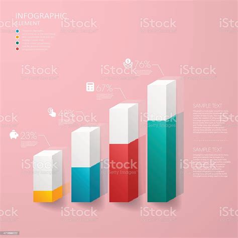 Modern Vector Bar Chart With Infographic Elements Stock Illustration