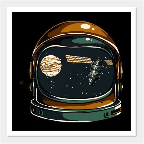 Astronaut Helmet Space Wall And Art Print | Astronaut Space in 2022 ...