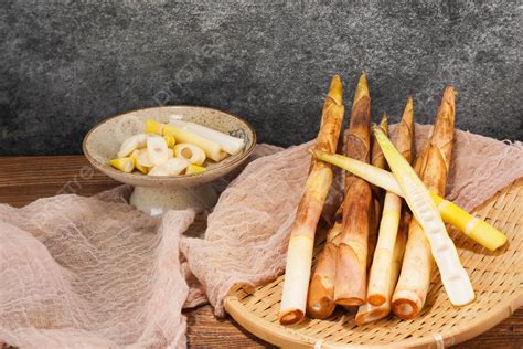 Fotografía De Ingredientes De Brotes De Bambú De Primavera Fresca