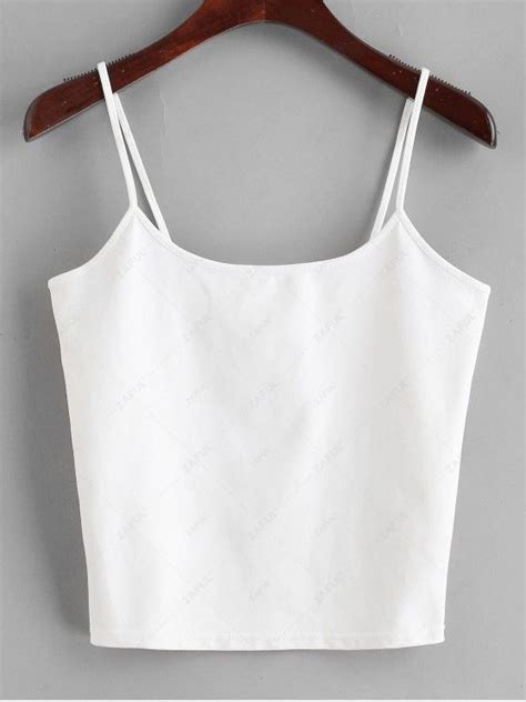 [25 Off] 2021 Semi Cropped Cami Top In White Zaful