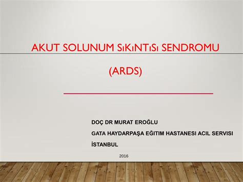 Pdf Akut Solunum S K Nt S Sendromu Ards File Atuder Org Tr Atuder